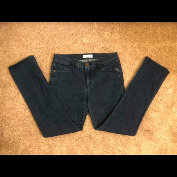 AnnTaylor Straight Leg jeans, dark rinse wash 27T. - Picture 3 of 5